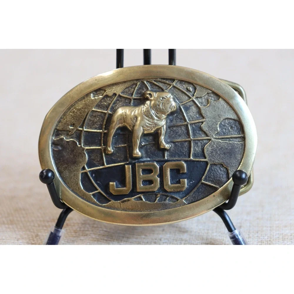 Vintage Keith Smykal & Co. Solid Brass Mack Bulldog Belt Buckle Made in USA
